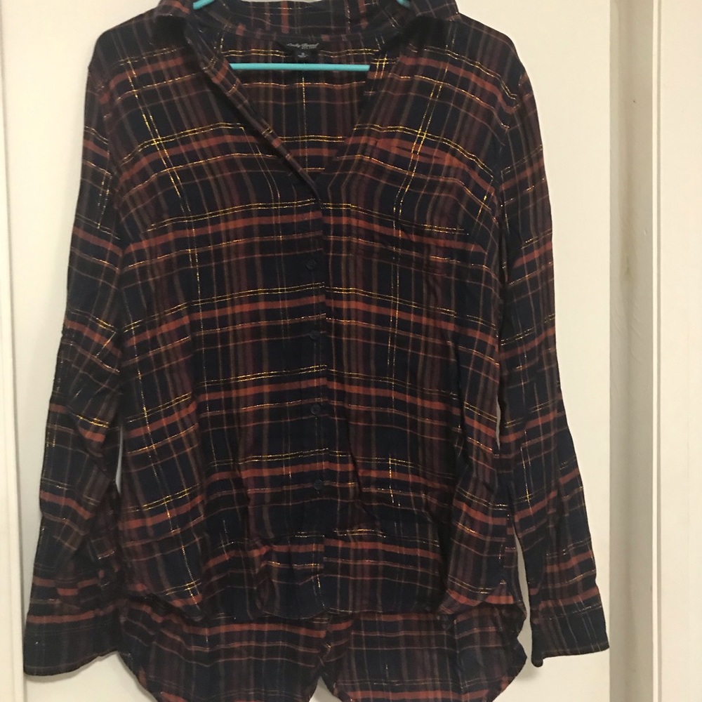 Lucky Brand Plaid Long sleeve Top
